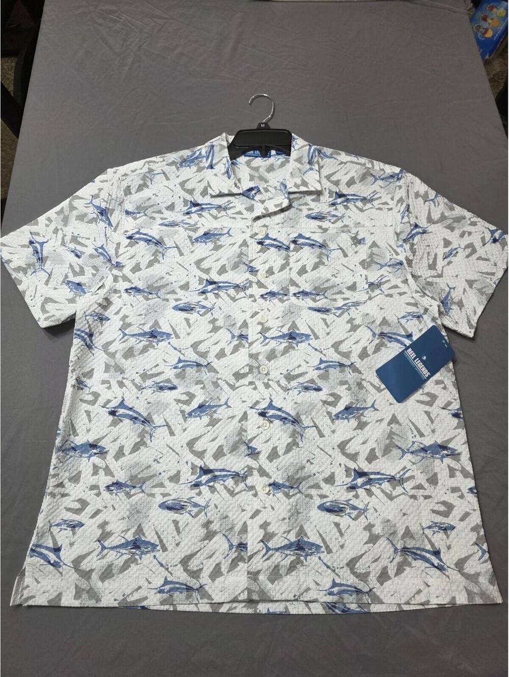 Reel Legends Marlin Print Fishing Shirt Size Medium NWT